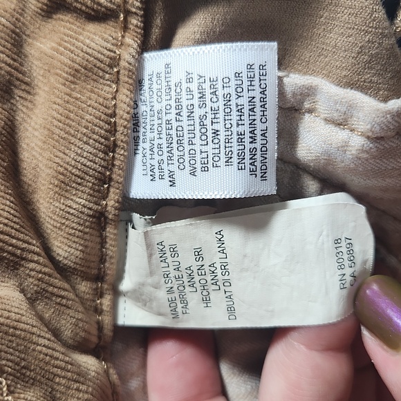 Lucky Brand Tan Corduroy Pants Size 8/29 Lolita Skinny - Picture 11 of 16